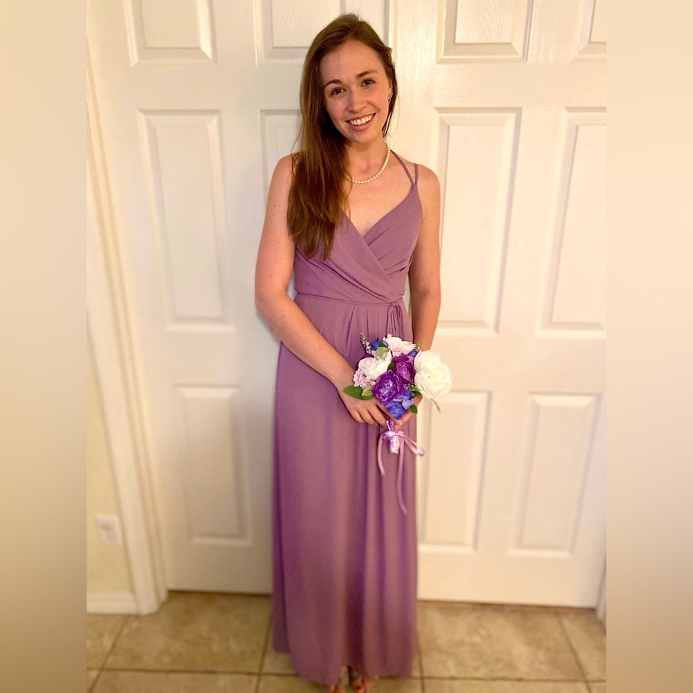 Davids Bridal Wisteria Chiffon Wrap Dress sz 4